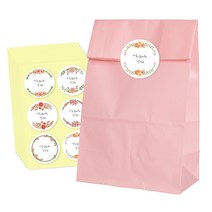 종이 각대봉투 중 50p + 화관 스티커 B 54p 세트, 핑크, 1세트