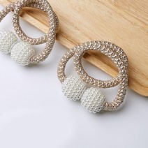 알럽홈 진주알 자석 커튼 타이백 49cm, 샴페인, 2개