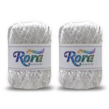 로라 스팽글 뜨개실 55g x 2p, 화이트(6001)