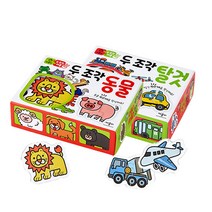 애플비 두 조각 퍼즐 동물 + 탈것, 1세트