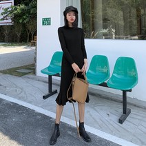 포플러앤씨 캠프 프릴 니트 원피스