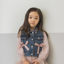 위시키즈 여아용 리본 청조끼 원피스