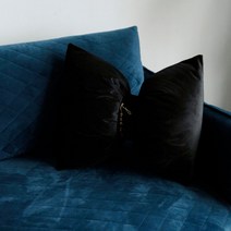 JHCompany 벨벳 소프트 리본 쿠션, 블랙