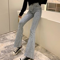 포플러앤씨 여성용 오버크 부츠컷 데님 팬츠