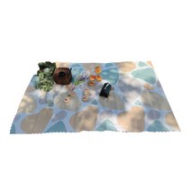 물결 마감 북유럽 피크닉 매트, 컬러스톤