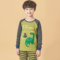 유니프랜드 아동용 오렌지디노 오가닉 양면 9부 내의 상하세트