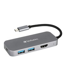버바팀 HDMI USB3.0 PD충전 Type C USB허브 100W 66123, 그레이