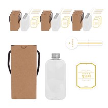 알루미늄실버캡 납작페트 공병 250ml + 로얄밀크티 화이트S 스티커 2종 세트, 10세트