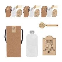 알루미늄실버캡 납작페트 공병 300ml + LB4 더치커피 스티커 3종 세트, 10세트