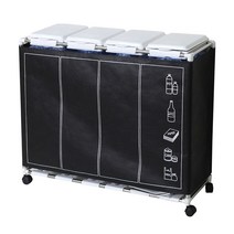 가정용 재활용 분리수거함 4p 1단 + 커버, 화이트