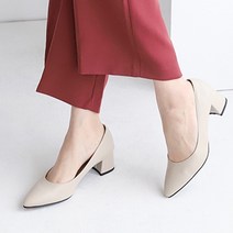 멜팅나인 여성용 SB래빗 사각굽 정장구두 5cm