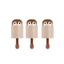 생활살림 피카부 무타공 귀여운 다람쥐 고리식 홀더, 브라운, 3개