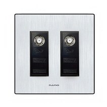 나노아트2 스위치 콘센트 블랙 CATV 3방 2구, 1개