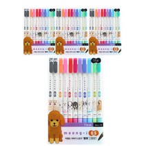 자바펜 멍이 러버 유성볼펜 0.5mm 10색 + 검정, 혼합색상, 4세트