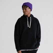 따블유 슬로건 그래픽 오버핏 후드 스웨트 티셔츠