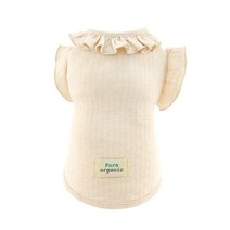 도그아이 강아지 코튼 슬리브 티셔츠, 베이지