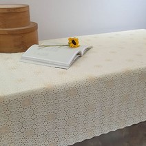 안젤라홈 레이스 방수 식탁보, 3 쟈스민, 135 x 300 cm