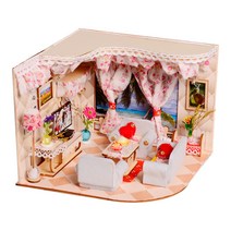 꼬미딜 로맨틱 풀 하우스 중형 미니어처하우스 DIY 키트 + 제작도구, 혼합색상