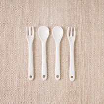 보울보울 볼볼홈파티 티스푼 티포크 2인조 세트, 1세트, 티스푼 2p + 티포크 2p