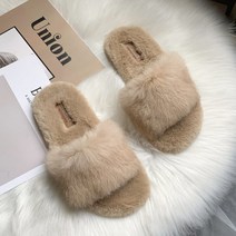 마켓에이 인조 퍼 겨울 플랫 슬리퍼