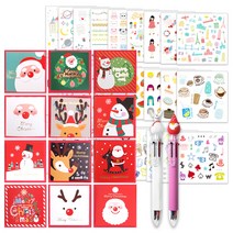 투영디자인 X mas 카드 12종 + X mas 6색 볼펜 랜덤발송 2p + 인스 스티커 28종 세트, 혼합색상, 1세트