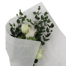 티나피크닉 꽃포장 무늬 색화지 8절, 흰색영자, 400개