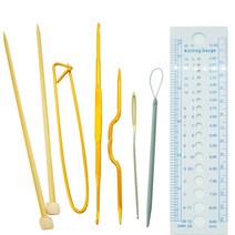 크래프트하우스 막힘대바늘 3mm 2p + 마감핀 + 코바늘 3/5 + 꽈배기핀 + 돗바늘 + 실끼우기 + 게이지자, 혼합색상, 1세트