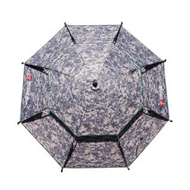 트리플 2단 화이트 밀리터리 블랙코팅 파라솔 232 x 220 cm, 검정(살대) + 주황(잠금장치), 1개