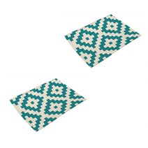 빈테리어 패터너블 린넨 테이블 매트 2p, 02, 42 x 32 cm