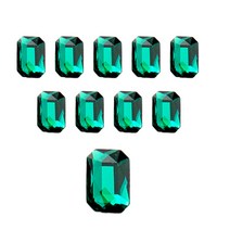 스와로브스키 에메랄드컷 플랫백 네일 스톤 5.5 x 8 mm 2602, 에메랄드, 10개