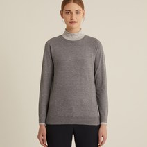 올리비아로렌 여성용 배색 포인트 컬러 반넥 니트 VOBBLXS1121