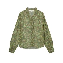아떼바네사브루노 여성용 플라워 패턴 프릴 블라우스