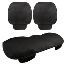 [카카오차량용방석] 리버폭스 겨울용 차량 극세사 방석 앞좌석 2p + 뒷자석 풀세트, 블랙, 1세트