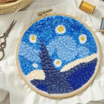 아이엠미니 DIY 펀치니들 자수 8종 세트, 1세트, 별밤