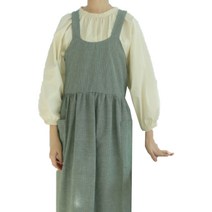 뒷모습이 예쁜 핸드메이드 원피스 앞치마, 체크초록, 1개