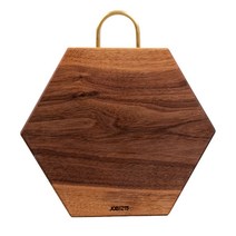 육각 앙면 원목 손잡이 도마, 월넛