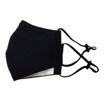 필터 교체형 꽃무늬 면마스크 블랙 S, 1개입, 1개