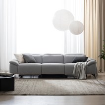 몰리세 4인 패브릭 리클라이너 소파 방문설치, 블루그레이