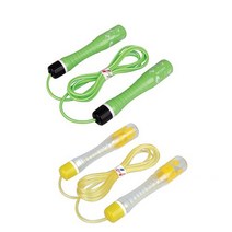 김수열줄넘기 어린이 캐릭터 줄넘기 2종 세트, 짱구(그린), 도라에몽(옐로우)