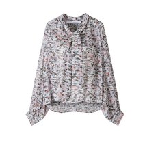 이로 여성 멀티그린패턴 넥 셔링 포인트 블라우스 VIBRANCY BLOUSE