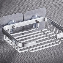 부착식 심플 비누 받침대, 실버, 1개