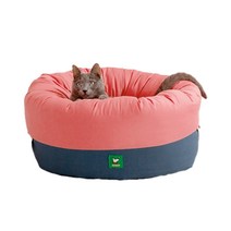 페스텝 고양이 숨숨집 사계절용 호박방석, 핑크 + 네이비