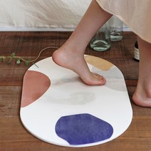 세레스홈 라운드 규조토 발매트 L, 밀크, 1개