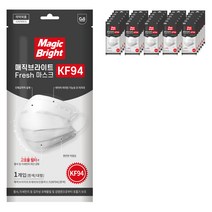 매직브라이트 보건용 프레쉬 마스크 대형 KF94 흰색, 300개, 1개입