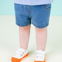 몰리멜리 아동용 돌청워싱 4부 데님 팬츠