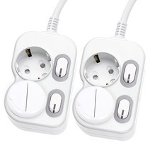 에코파워탭 국산 LED 개별 멀티탭 2구 EPM-L202 + 안전커버, 2개, 4.5m