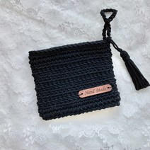 심플 카드지갑 가방 코바늘 뜨개질 DIY 패키지, 1개, 블랙