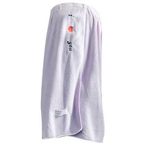 마켓피오 아이러브유 수건 샤워가운, 퍼플, 1개