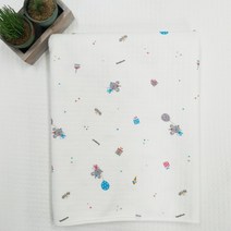 원아방 밤부 양면 순면 유아 방수요, 화이트