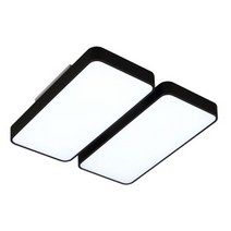 가온엘이디 시스템 LED 4등 거실등 주광색 120W, 블랙
